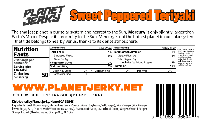 Sweet Peppered Teriyaki "Premium Brisket" FAMILY SIZE 7oz